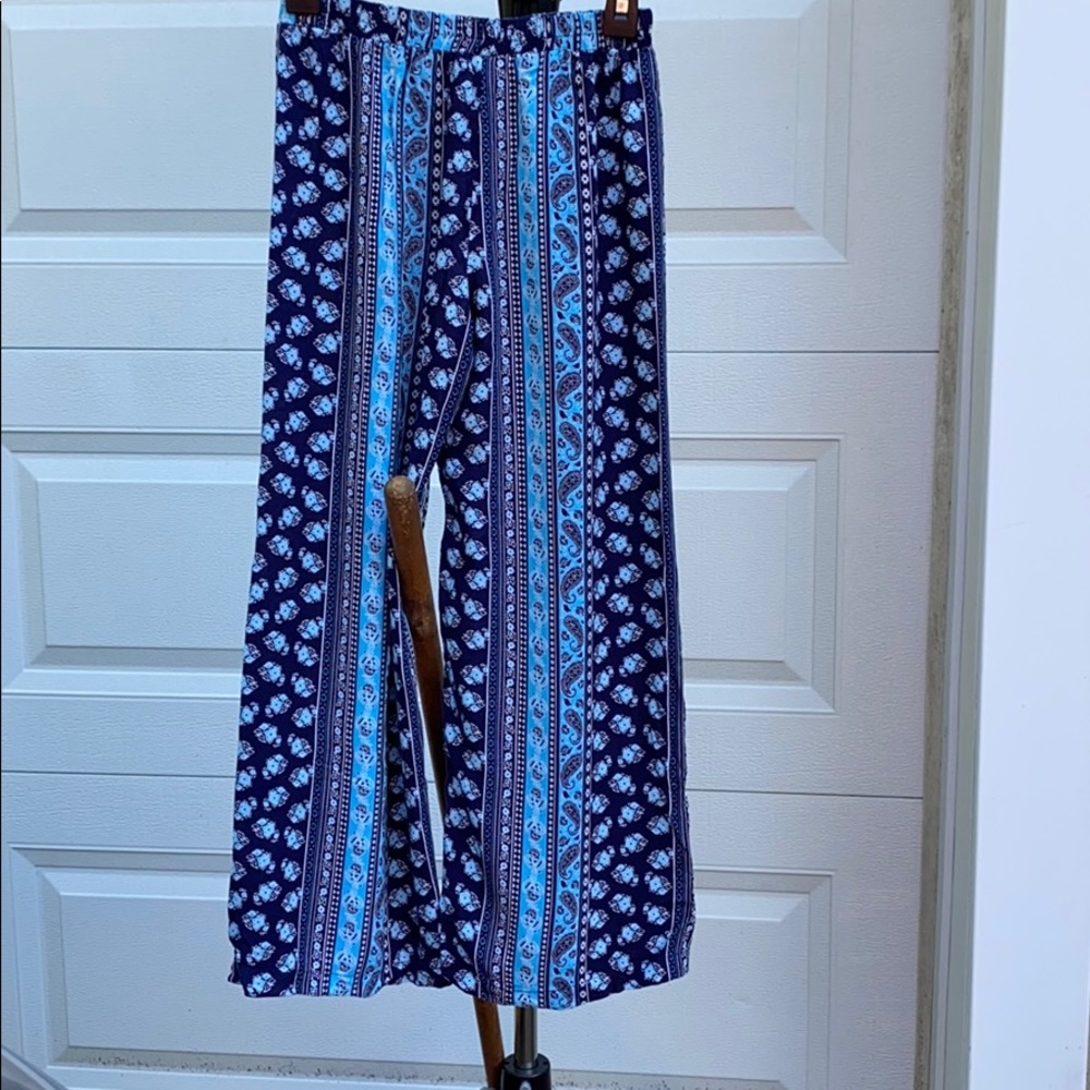 Kid’s Blue Boho Flowy Pants